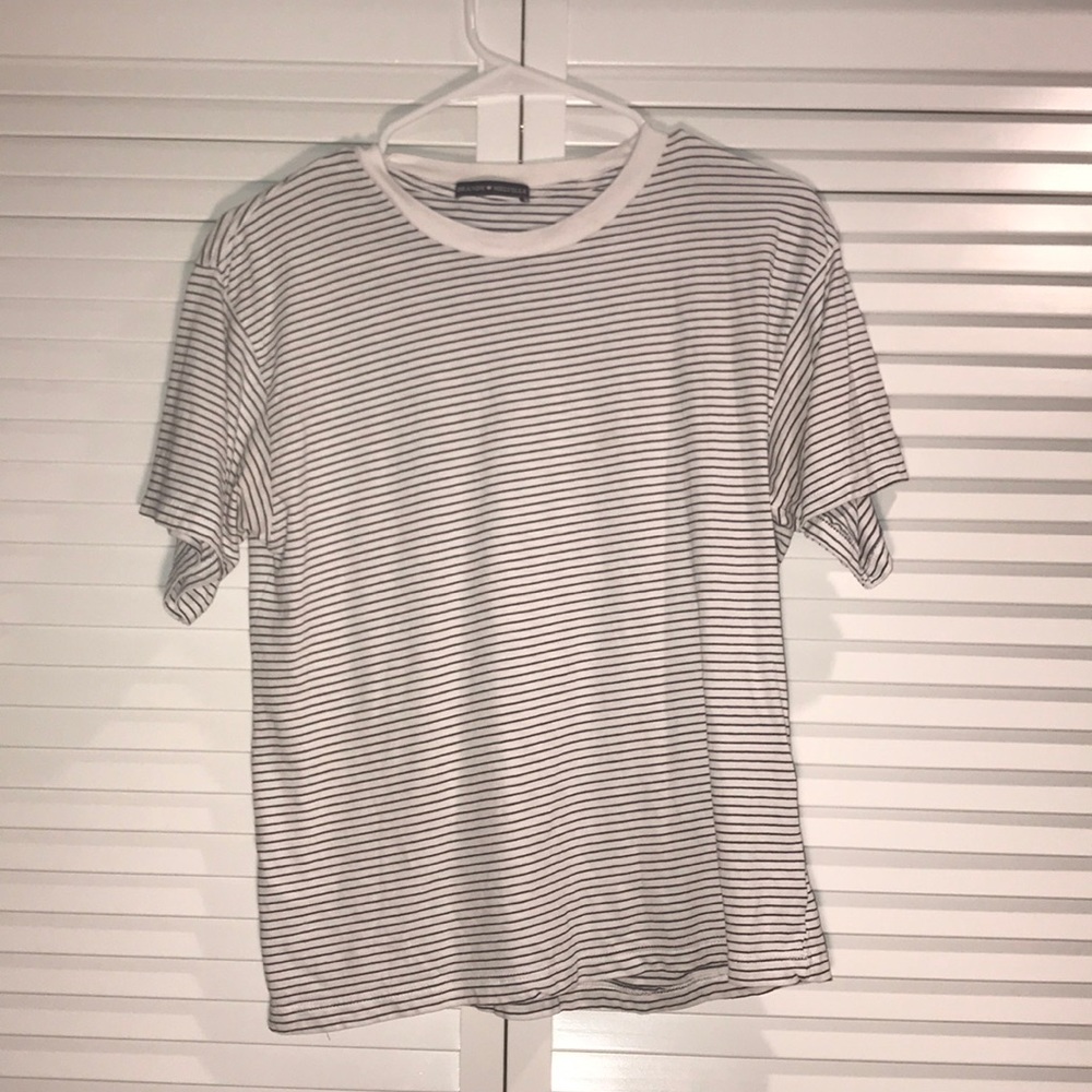 Black and White Striped Brandy Melville T Shirt